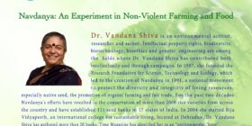 Annual Lecture on Spiritual Ecology – Navdanya: An Experiment in Non-violent Farming and Food