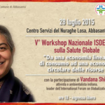 V° Workshop Nazionale e Internazionale ISDE Italia e Sardegna sulla Salute Globale  con Vandana Shiva