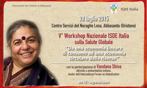 V° Workshop Nazionale e Internazionale ISDE Italia e Sardegna sulla Salute Globale  con Vandana Shiva