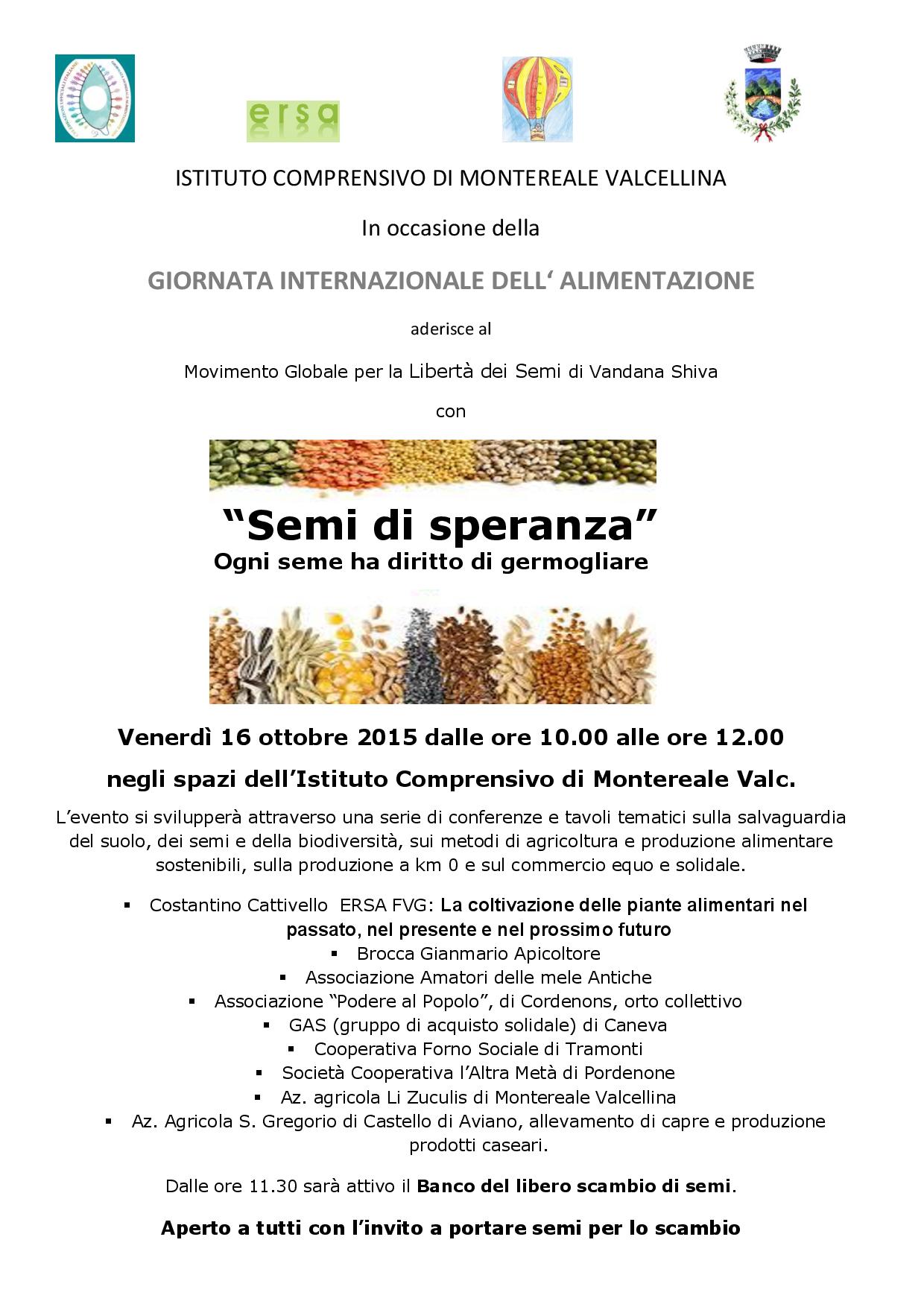 Semi di speranza / Seeds of Hope - Feast of seeds and food