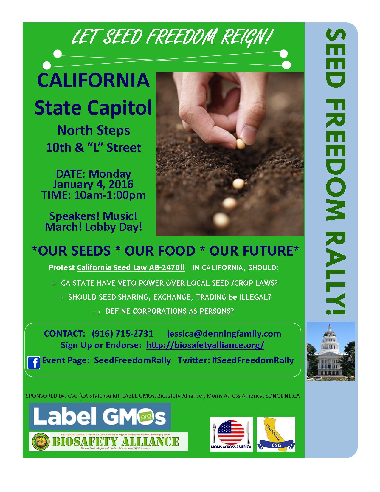 Seed Freedom Rally & Lobby Day
