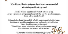 Morton Seed Library Kickoff & Seed Swap