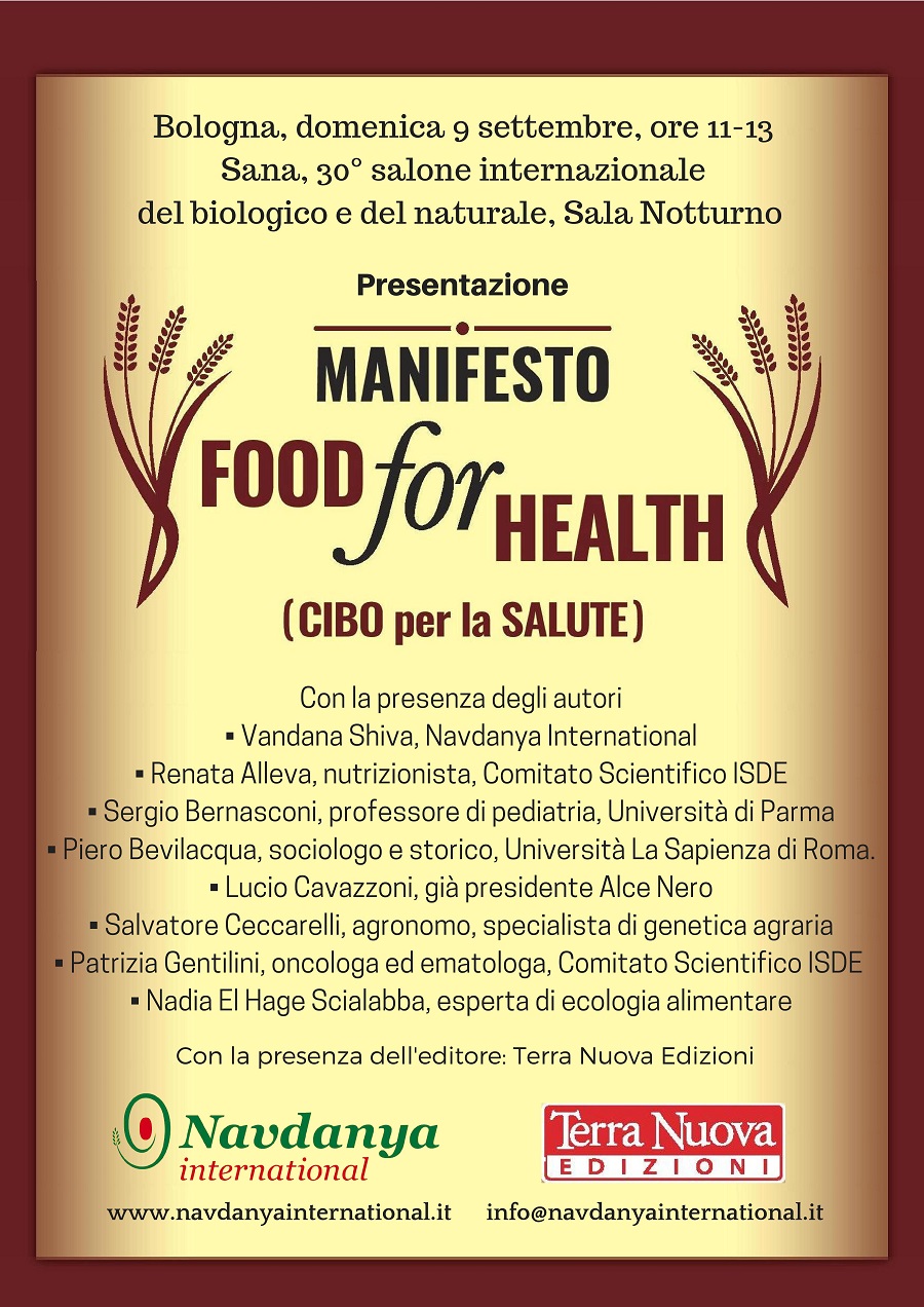 Italian edition of “Food for Health” Manifesto launched in Bologna